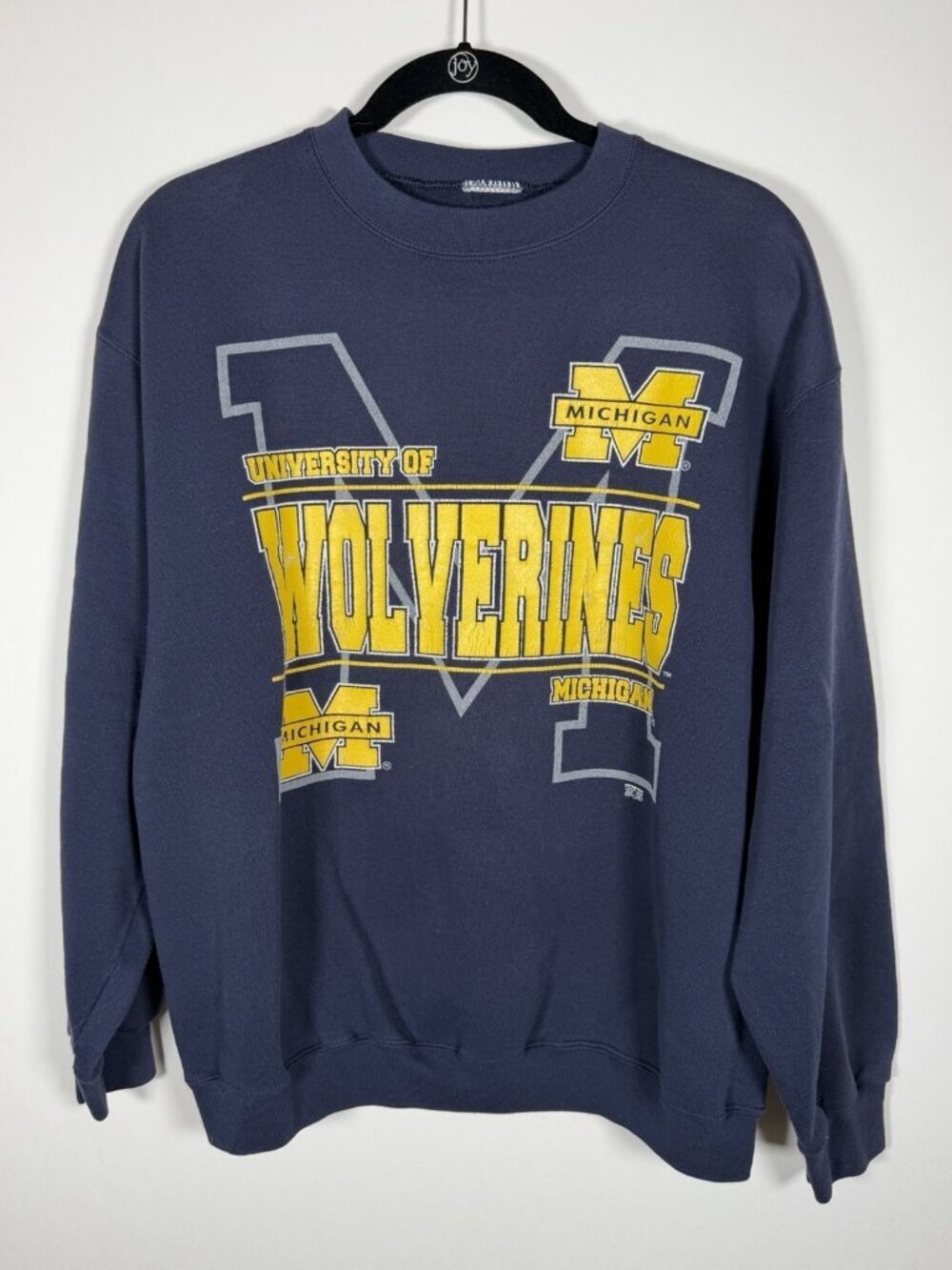 Vintage 90s Michigan Wolverines 20/20 Sport graphic retro blue sweatshirt XL